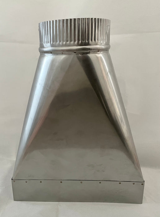 Rectangular to Round Flue Transition, Stainless Steel
