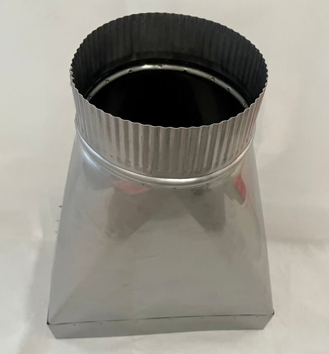 Rectangular to Round Flue Transition, Stainless Steel