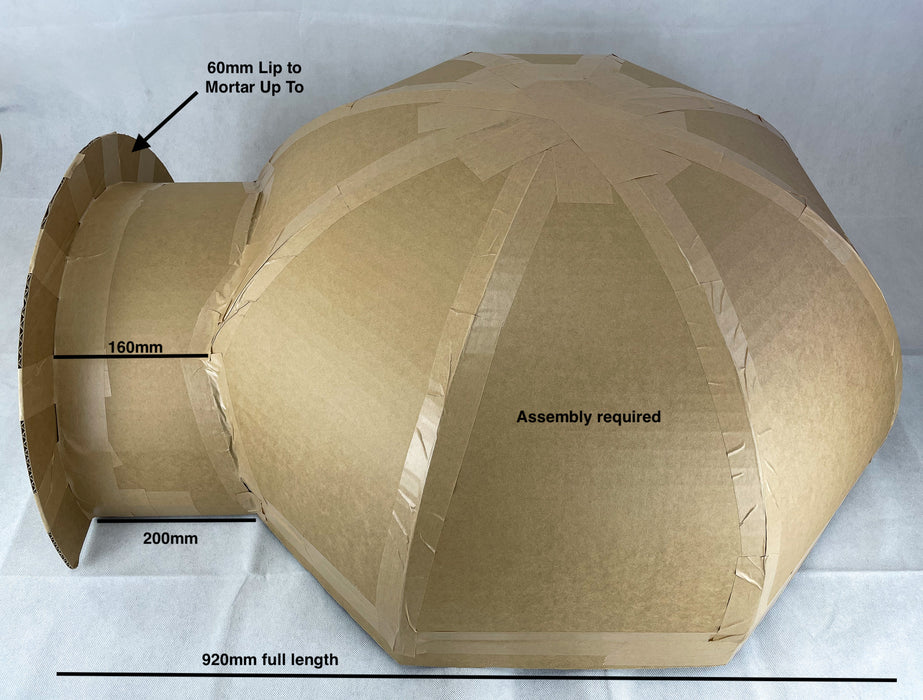 800mm Cardboard Mould Basic, Short Entrance, No Flue, Ideal for Cob Ovens