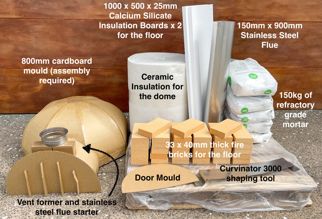 800mm Pizza Oven Building Kit - Primal Basic 800 Pack