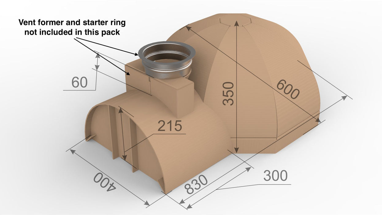 600mm Cardboard Oven Mould - just the basic mould