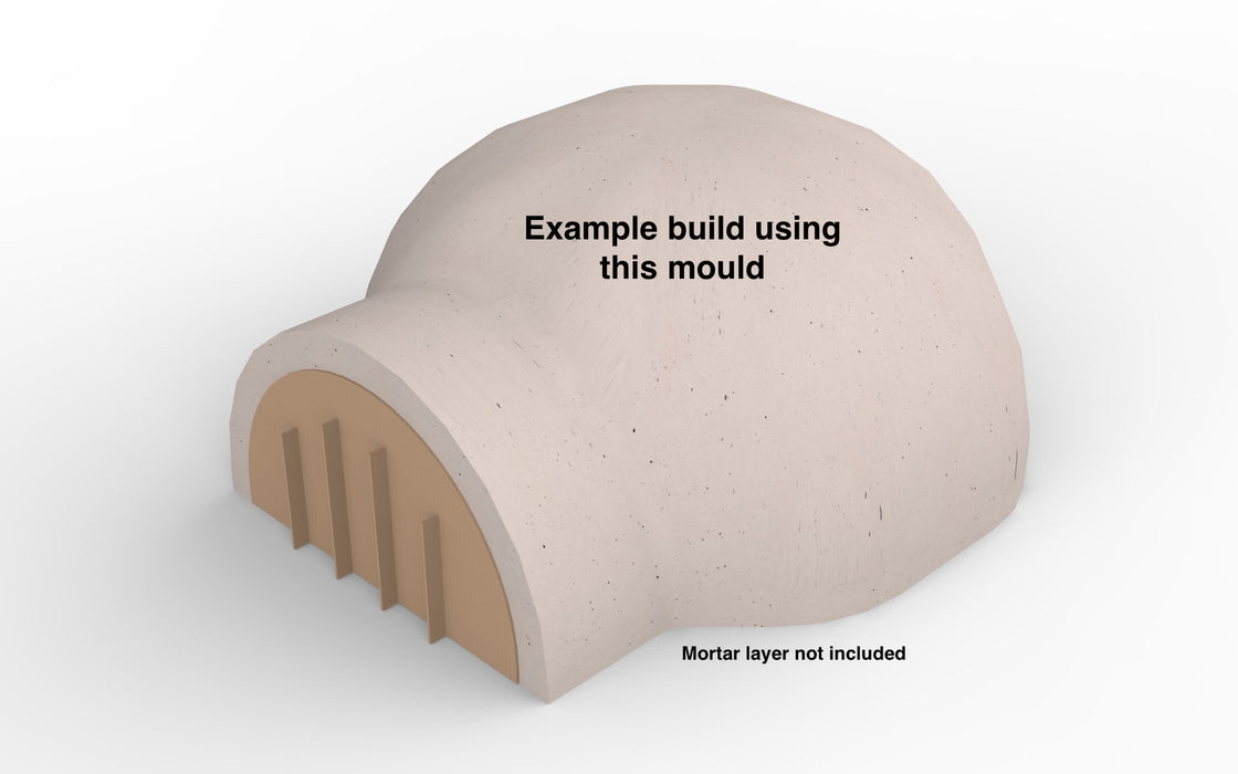 800mm Cardboard Mould Basic, Short Entrance, No Flue, Ideal for Cob Ovens
