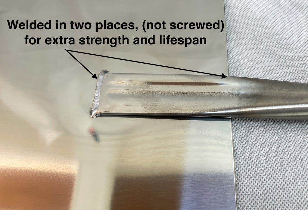 Pizza Peel, 270mm Square Head, NZ Made, Stainless Steel - two lengths available