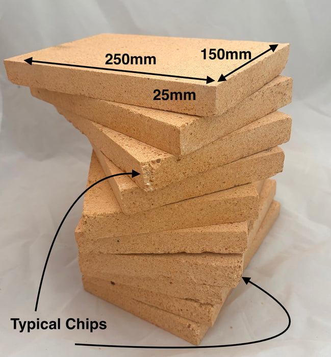 Firebricks 250x150x25mm seconds grade lot of 10