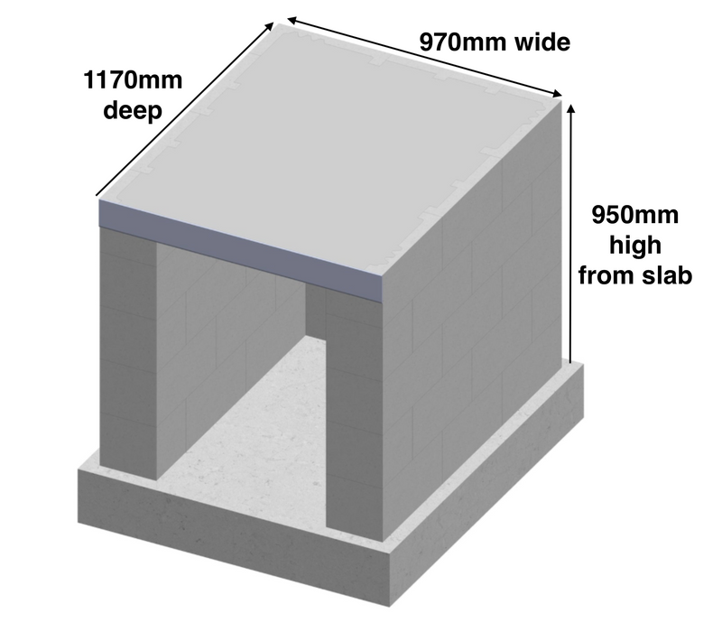 Concrete Block Stand Pack for 600mm Oven