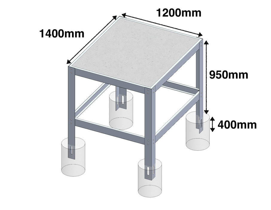 Aluminium Kit Set Stand For 800mm Internal Diameter Oven