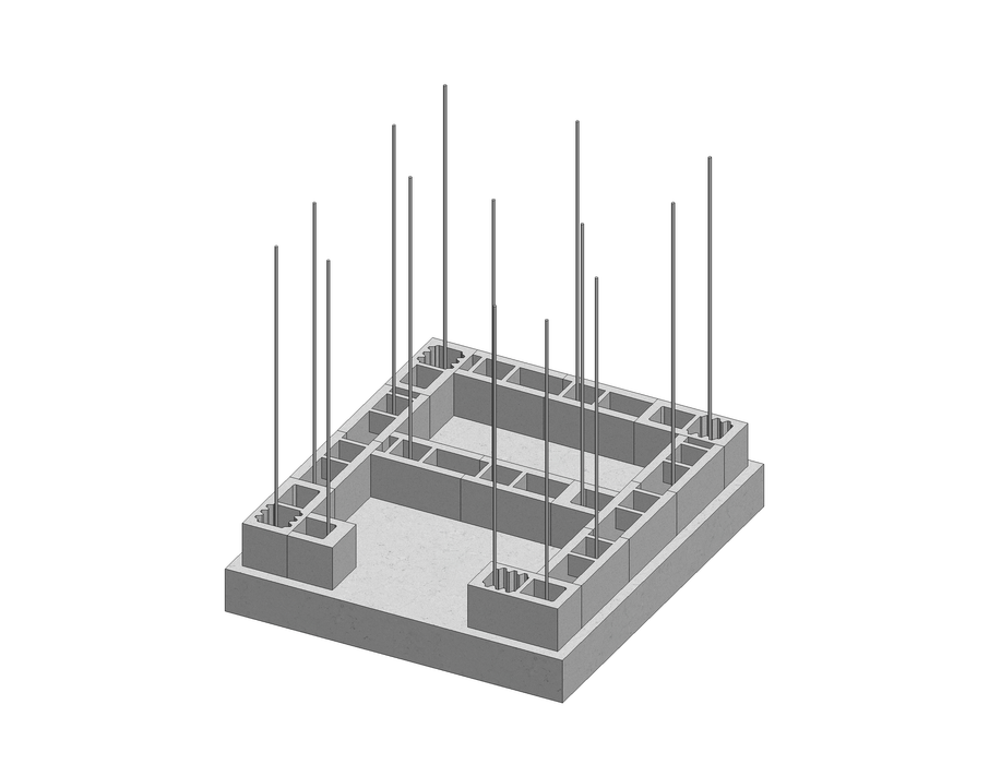 Concrete Stand Pack for 950mm Oven Open One End