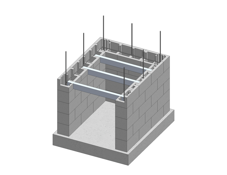 Concrete Block Stand Pack for 800mm Oven - Open Front