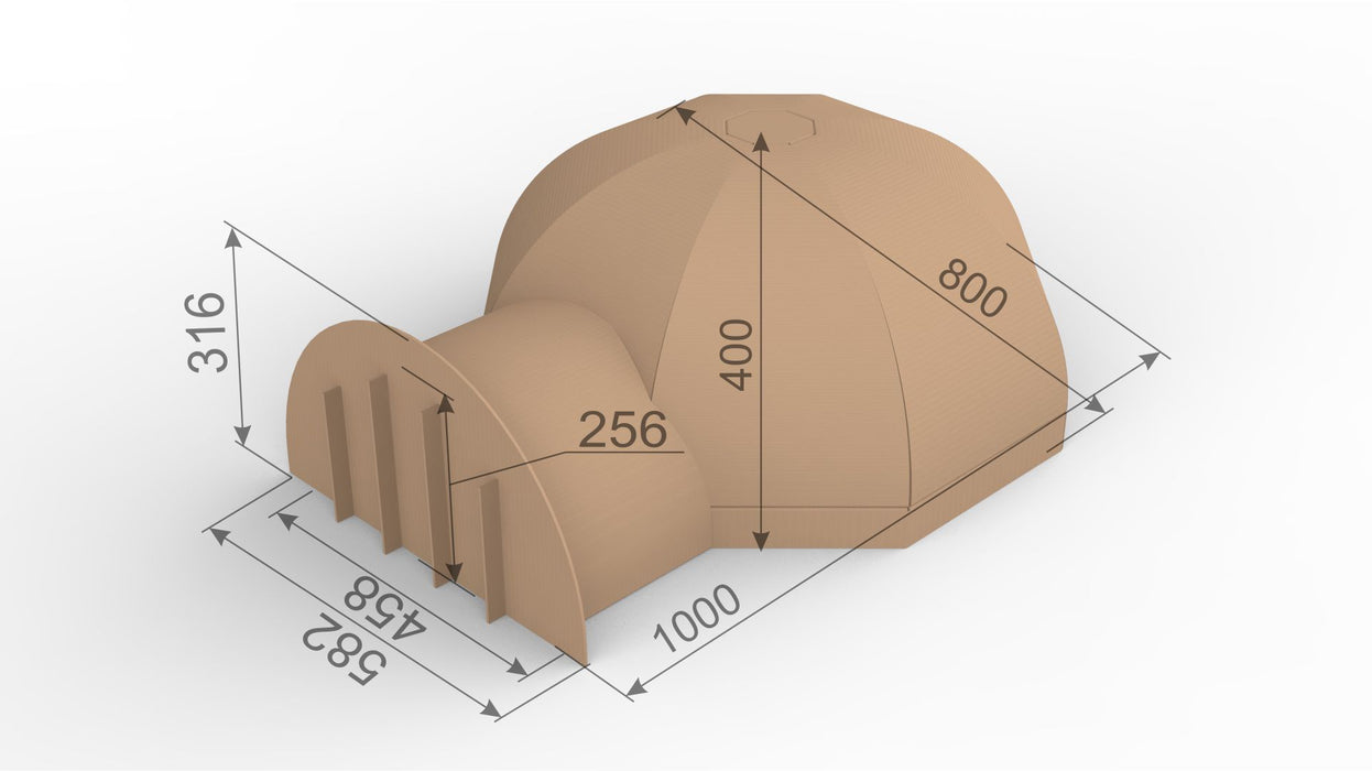 800mm Cardboard Pizza Oven Mould - just the basic mould