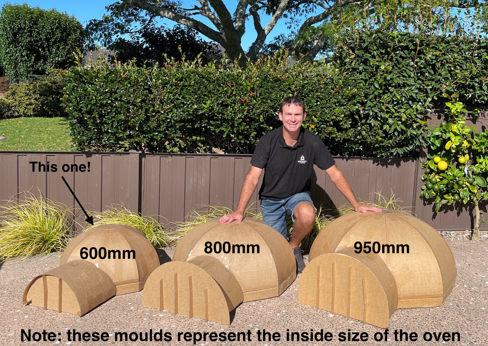 600mm Cardboard Oven Mould - with vent former and SS flue starter ring