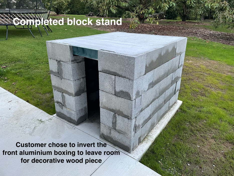 Concrete Block Stand Pack for 800mm Oven - With Front Return